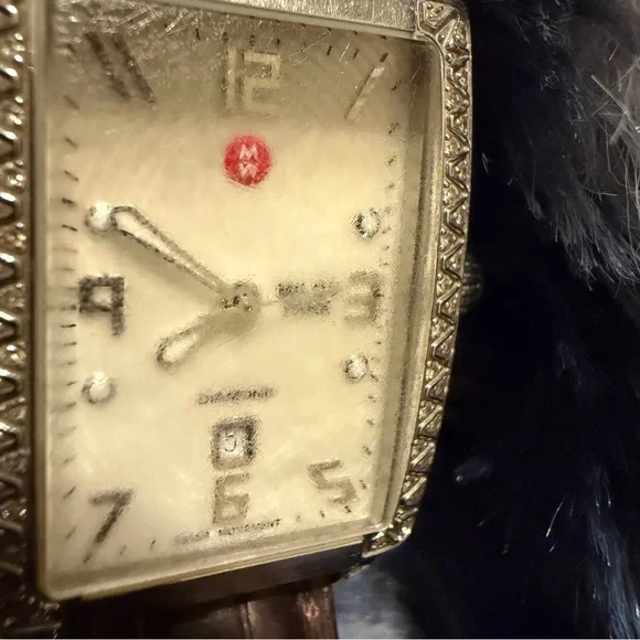 Michele Deco Diamond Bezel Watch 74 Diamonds Swiss Quartz Needs Battery - Picture 8 of 13